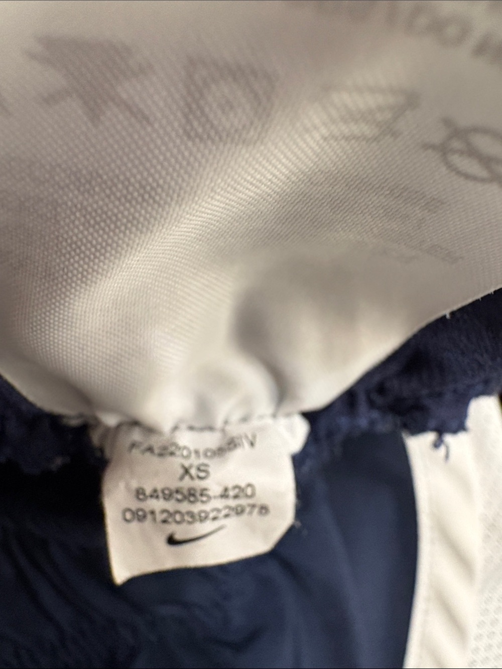 Nike Women's Navy and White Athletic Shorts - Picture 2 of 3